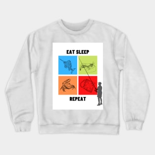 Eat, Sleep, Fish, Repeat Crewneck Sweatshirt